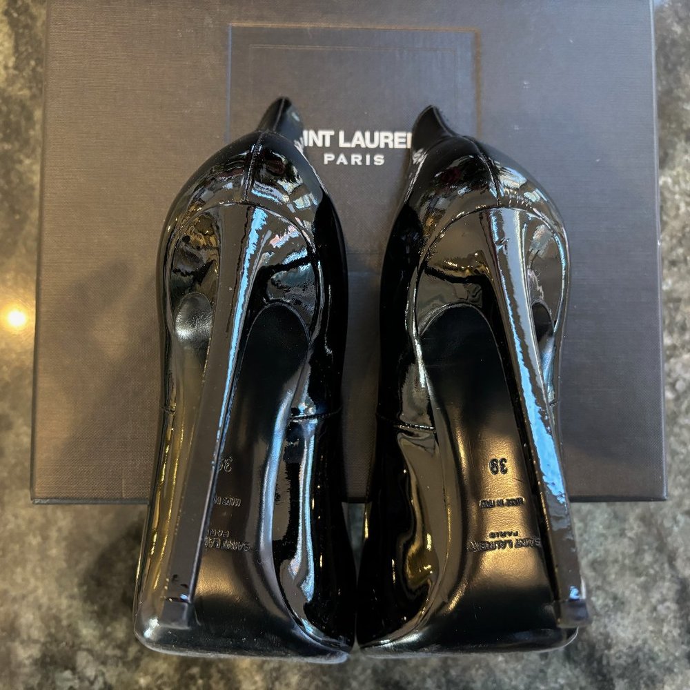 YSL Black Patent Thorn 5"+ High Heels, Euro 39 - Picture 10 of 11